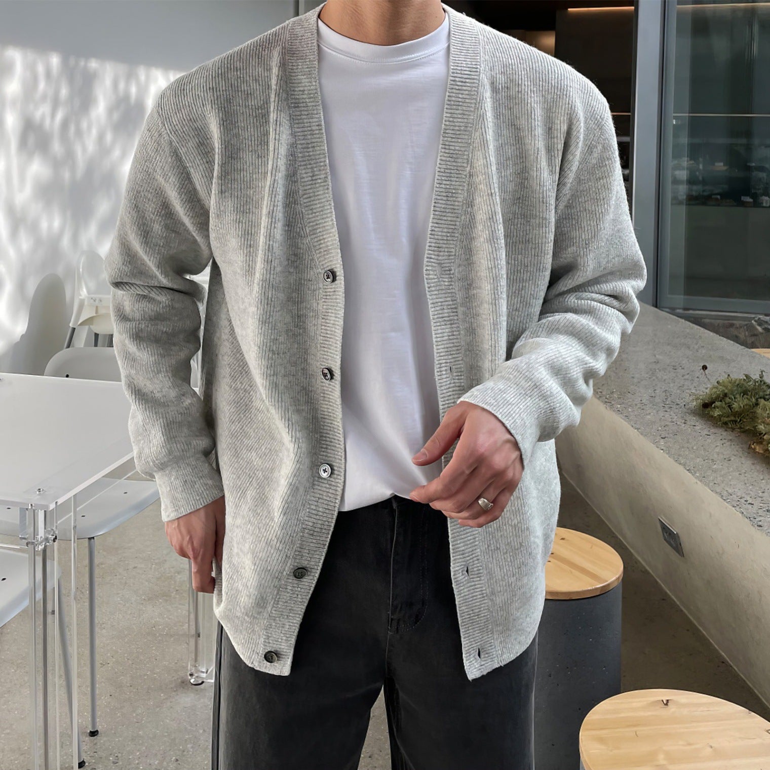 Knit Cardigan Mens Jacket