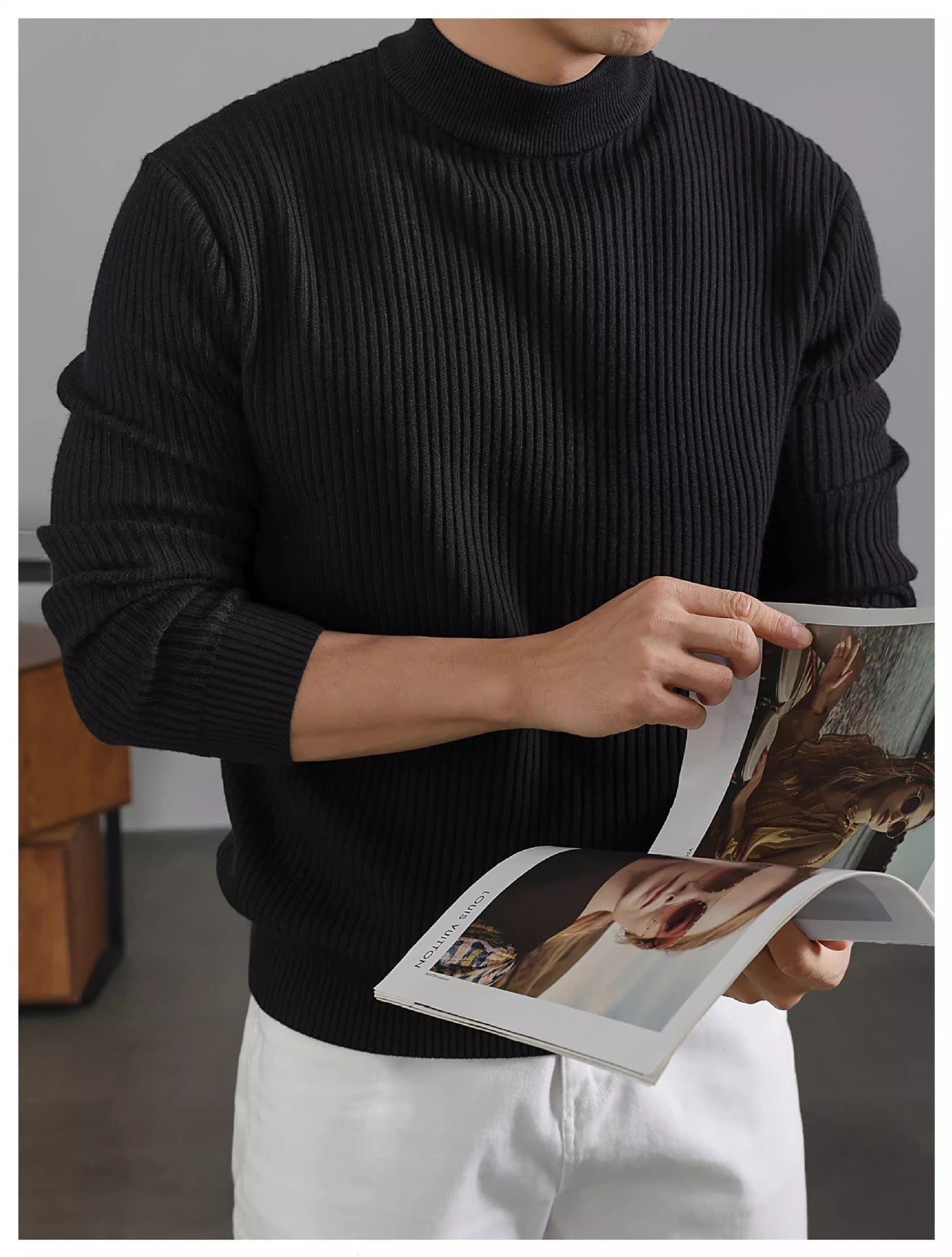 Mens Warm Half-turtleneck Sweater