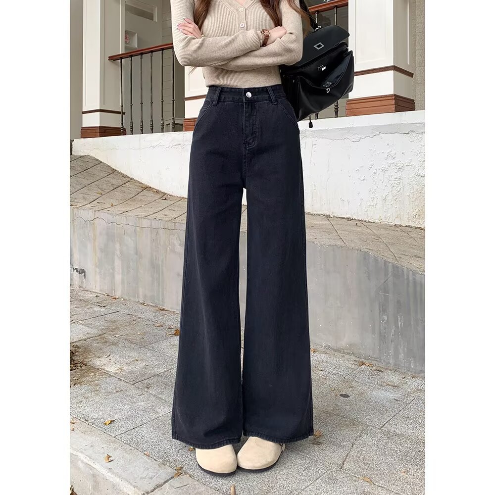 Black High Waisted Wide Leg Jeans