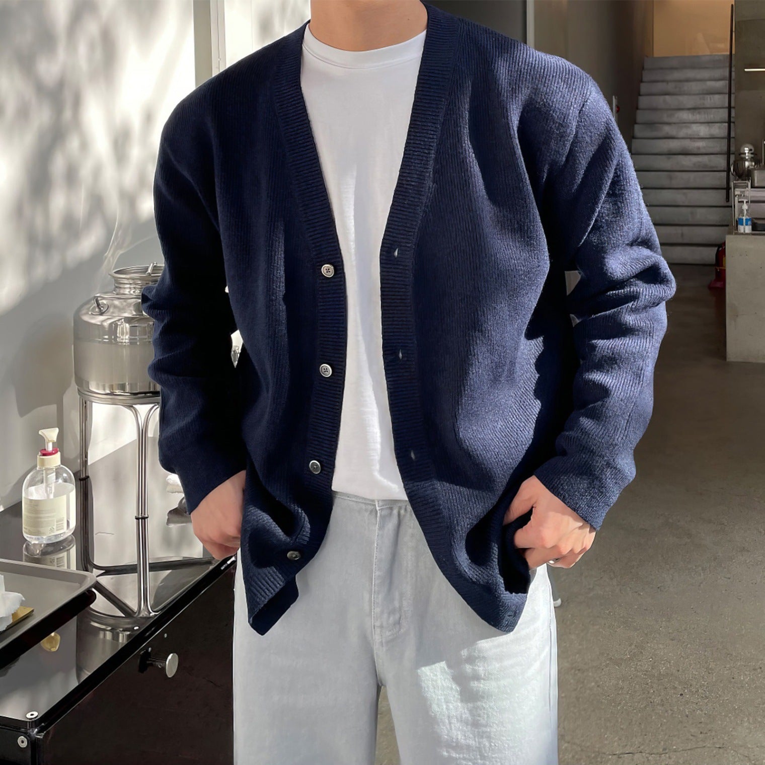 Knit Cardigan Mens Jacket